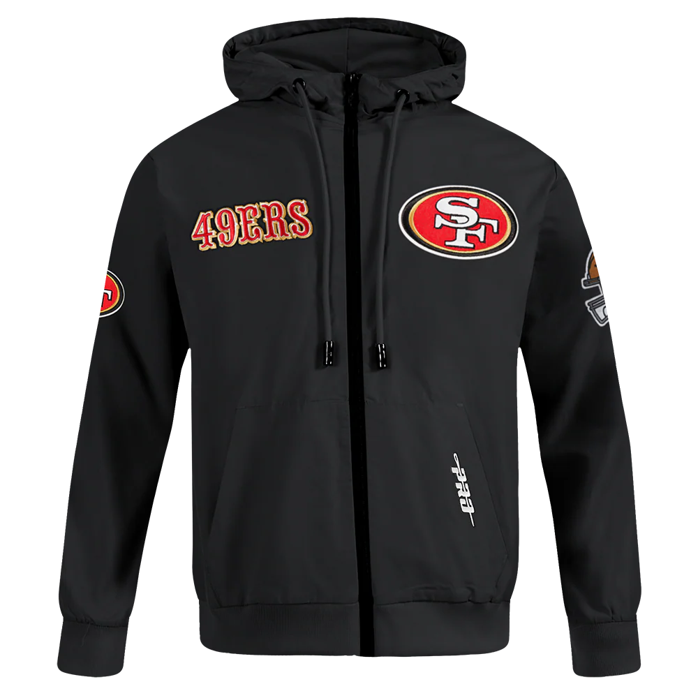 Pro Standard 49ers Classic Full Zip Wind Hoodie - Black (FS45410640-BLK)