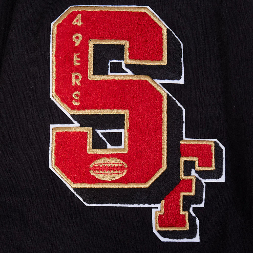 Pro Standard black hoodie with drop shoulder silhouette and 49ers graphics for casual wear