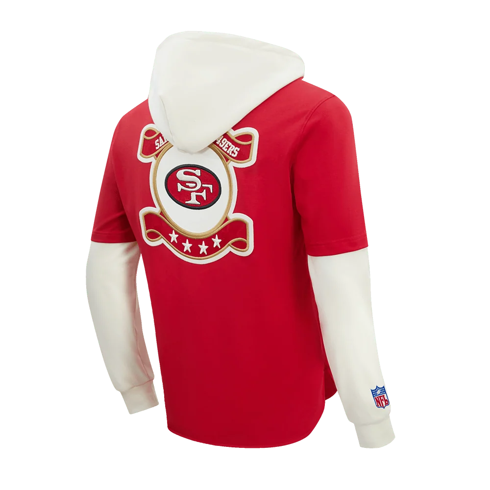 Pro Standard San Francisco 49ers Original Players Button Down Hoodie - Red/Eggshell (FS45411789-RDE)