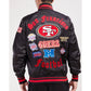 Pro Standard San Francisco 49ers Old English Satin Jacket - Black/Red/Black (FS46410347-BRK)