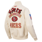 Pro Standard San Francisco 49ers Best Of Leather Varsity Jacket - Eggwhite (FS46410970-EGG)