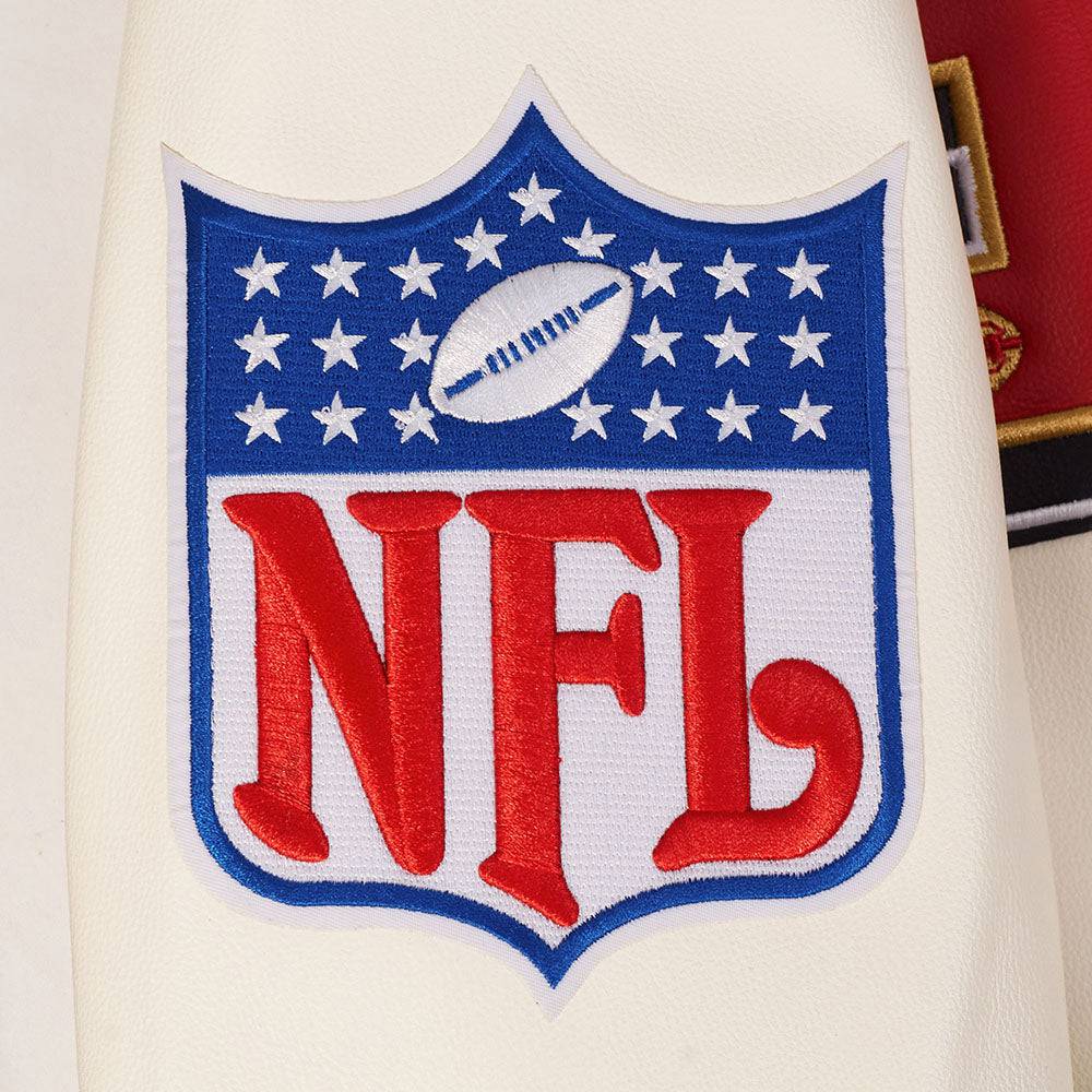 Pro Standard San Francisco 49ers Best Of Leather Varsity Jacket - Eggwhite (FS46410970-EGG)