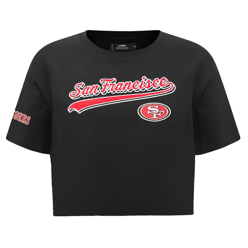 Pro Standard San Francisco 49ers Script Women's Boxy Tee - Black (FS4A410160-BLK)