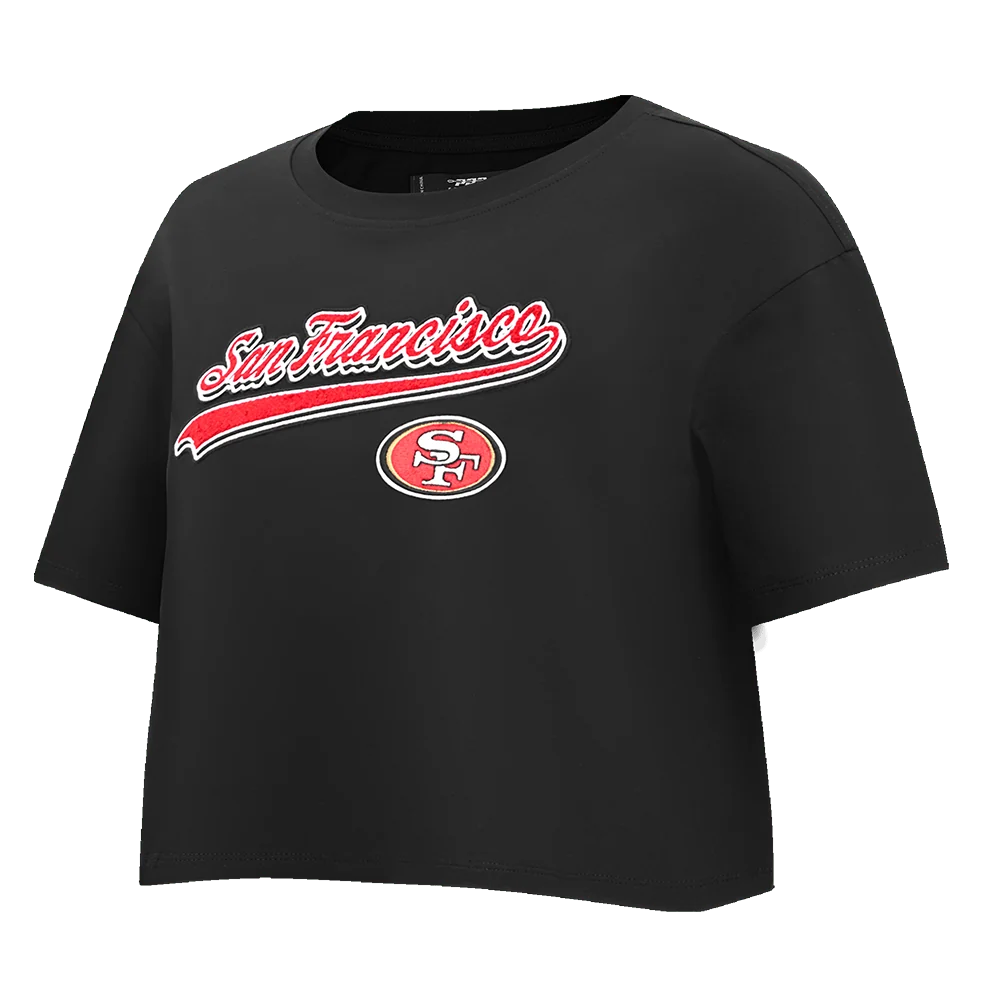 Pro Standard San Francisco 49ers Script Women's Boxy Tee - Black (FS4A410160-BLK)