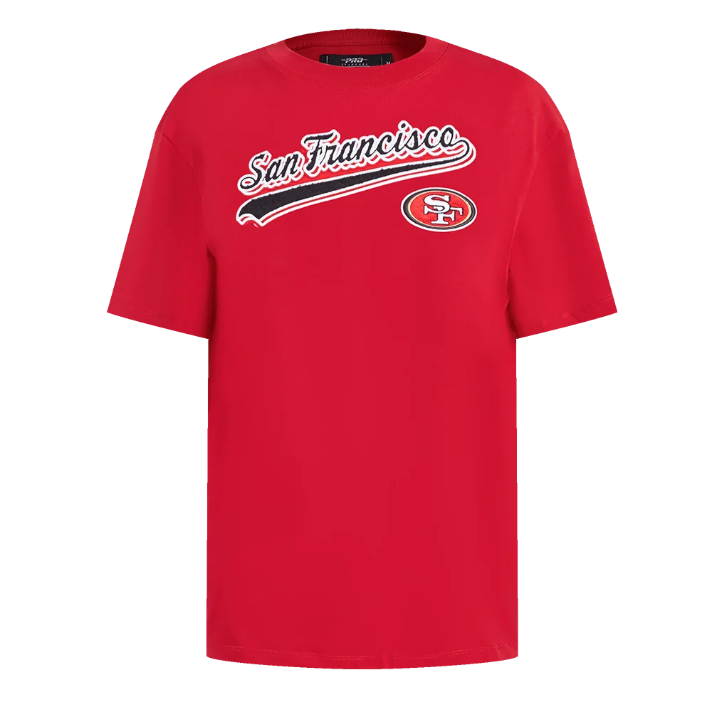 Pro Standard San Francisco 49ers Script Tail Women's BF Tee - Red (FS4A410161-RED)