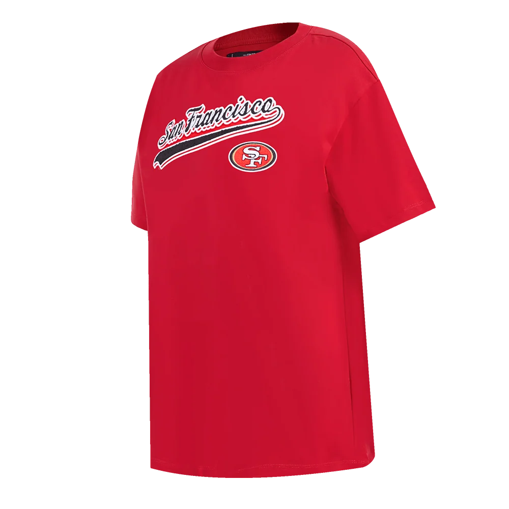 Pro Standard San Francisco 49ers Script Tail Women's BF Tee - Red (FS4A410161-RED)