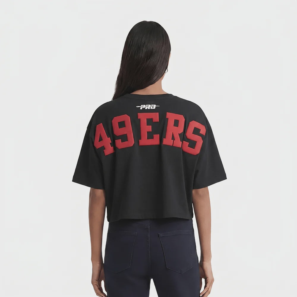 Pro Standard San Francisco 49ers Wingspan Women's Boxy Tee - Black (FS4A410460-BLK)