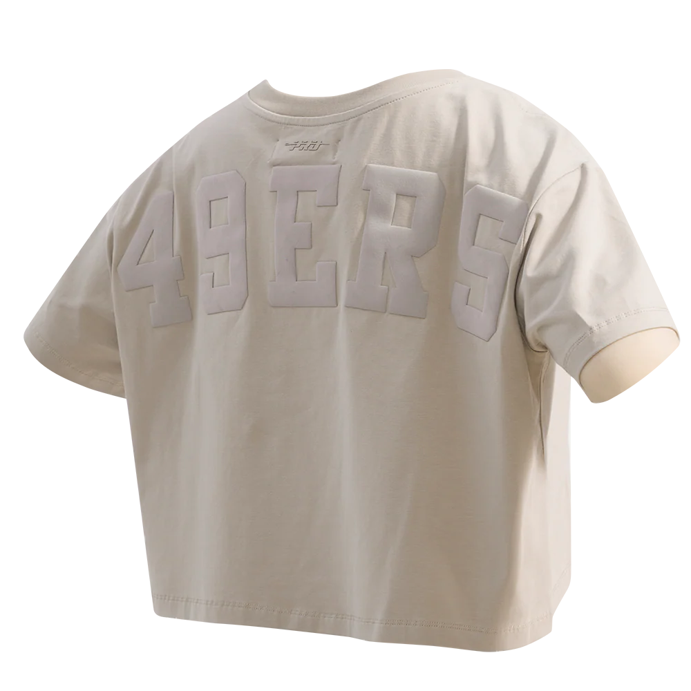 Pro Standard San Francisco 49ers Wingspan Women's Boxy Tee - Taupe (FS4A410460-TAU)