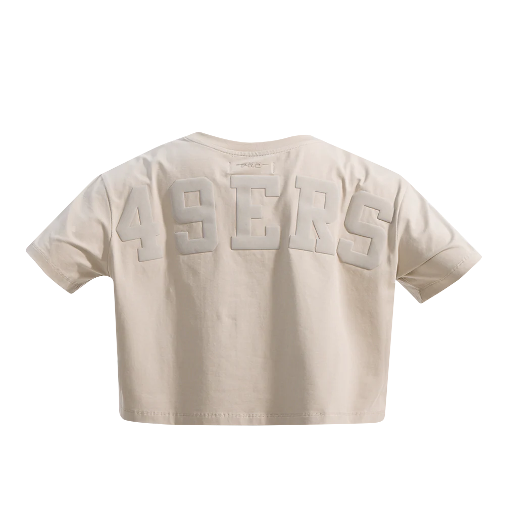 Pro Standard San Francisco 49ers Wingspan Women's Boxy Tee - Taupe (FS4A410460-TAU)