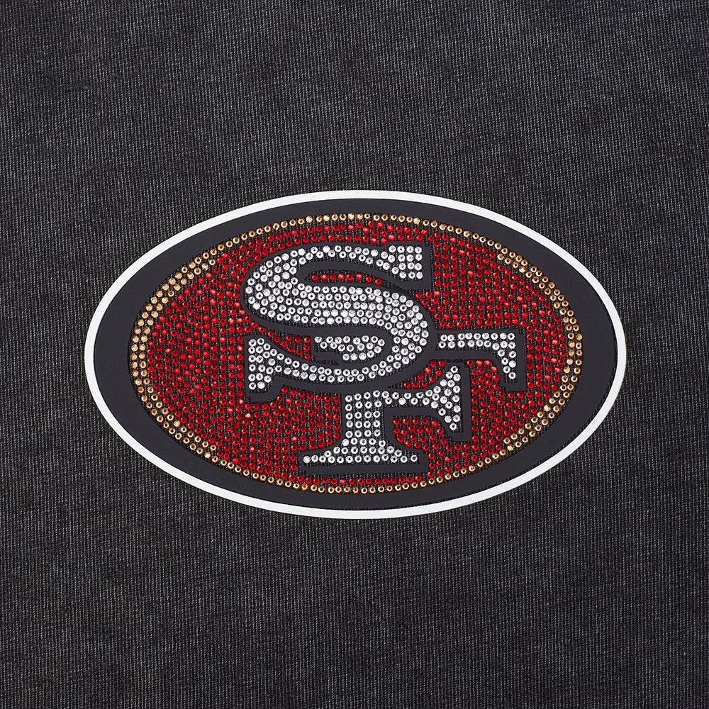 Pro Standard San Francisco 49ers Washed Jewels Women's Boxy Tee - Washed Black (FS4A411550-WBK)