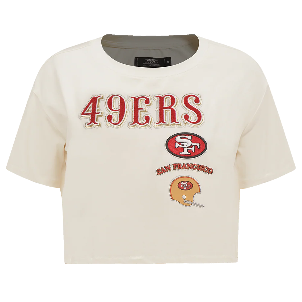 Pro Standard San Francisco 49ers Retro Classics Women's Boxy Tee - Eggshell (FS4A43617-EGG)