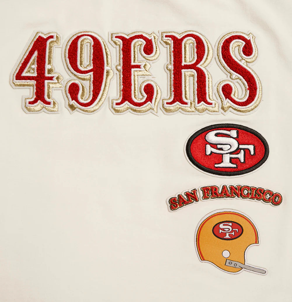 Pro Standard San Francisco 49ers Retro Classics Women's Boxy Tee - Eggshell (FS4A43617-EGG)