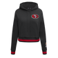 San Francisco 49ers Mashup Women's Cropped Hoodie in black and red with team logo print