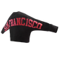 Back view of the Pro Standard San Francisco 49ers Wingspan Women's Crewneck emphasizing classic team colors and design