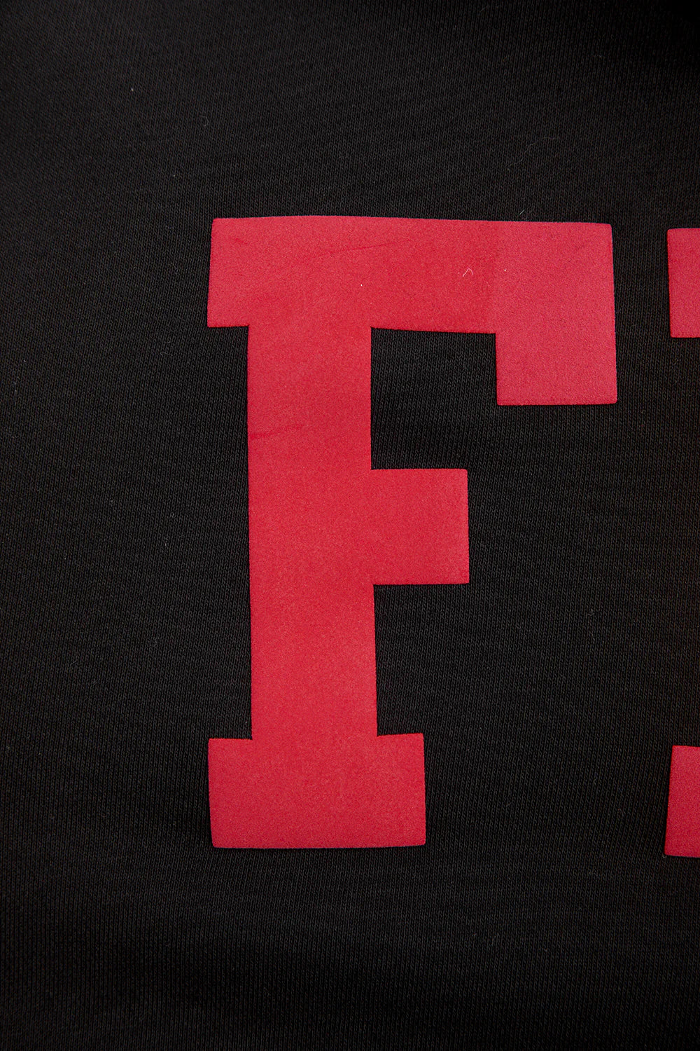 Product shot showing the full length of the black Wingspan Women's Crewneck with team logo visible