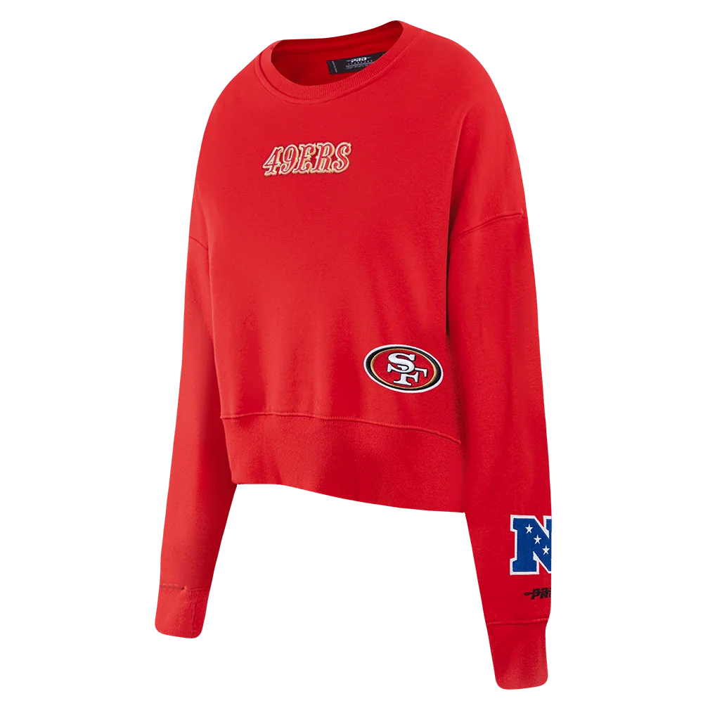 Pro Standard San Francisco 49ers Wingspan Women's Crewneck - Red (FS4C410461-RED)