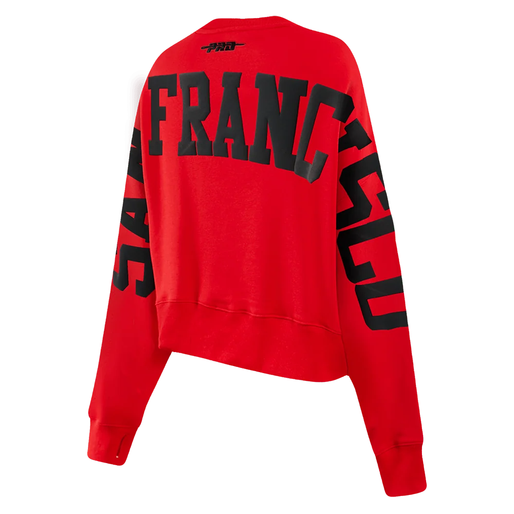 Pro Standard San Francisco 49ers Wingspan Women's Crewneck - Red (FS4C410461-RED)