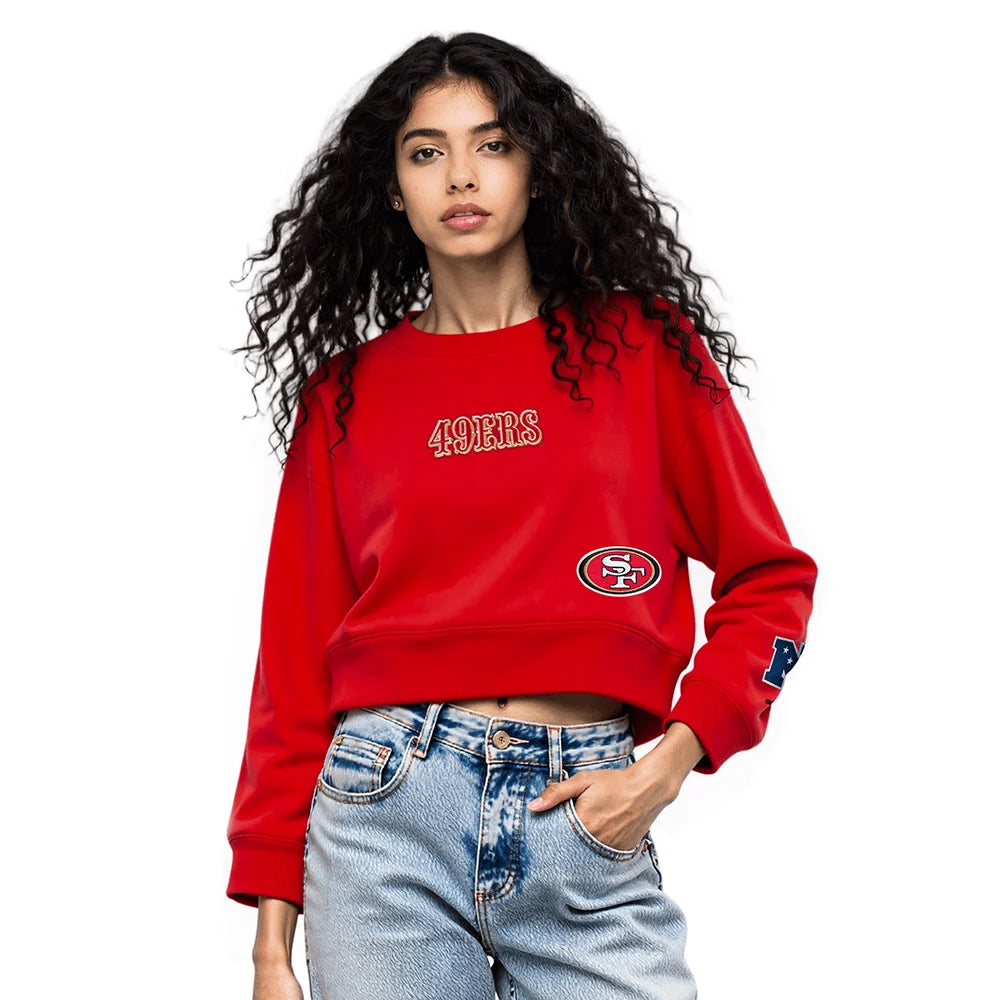 Pro Standard San Francisco 49ers Wingspan Women's Crewneck - Red (FS4C410461-RED)