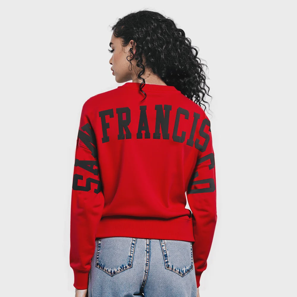 Pro Standard San Francisco 49ers Wingspan Women's Crewneck - Red (FS4C410461-RED)