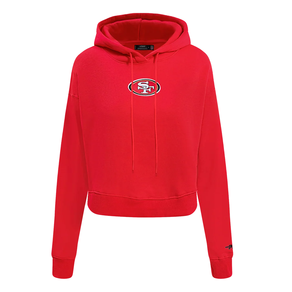 Pro Standard San Francisco 49ers Wingspan Women's Cropped Hoodie - Red (FS4C410462-RED)
