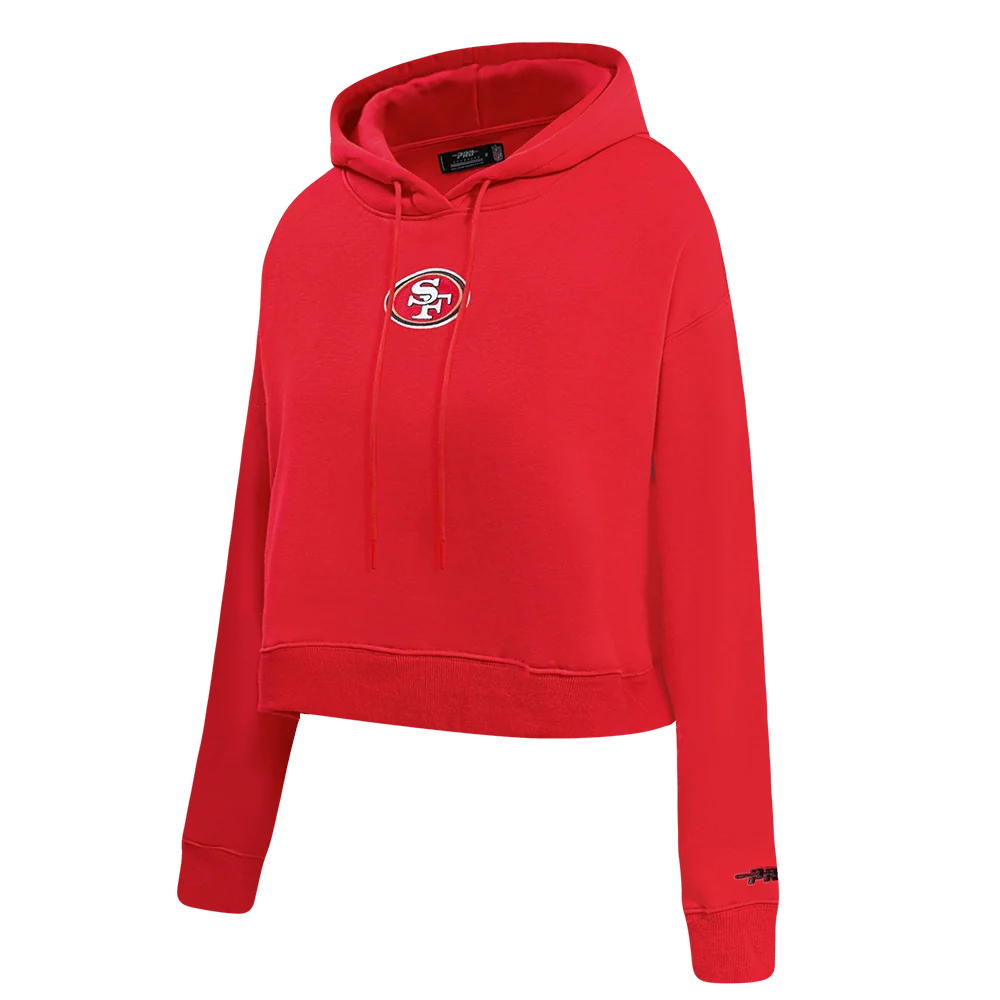 Pro Standard San Francisco 49ers Wingspan Women's Cropped Hoodie - Red (FS4C410462-RED)