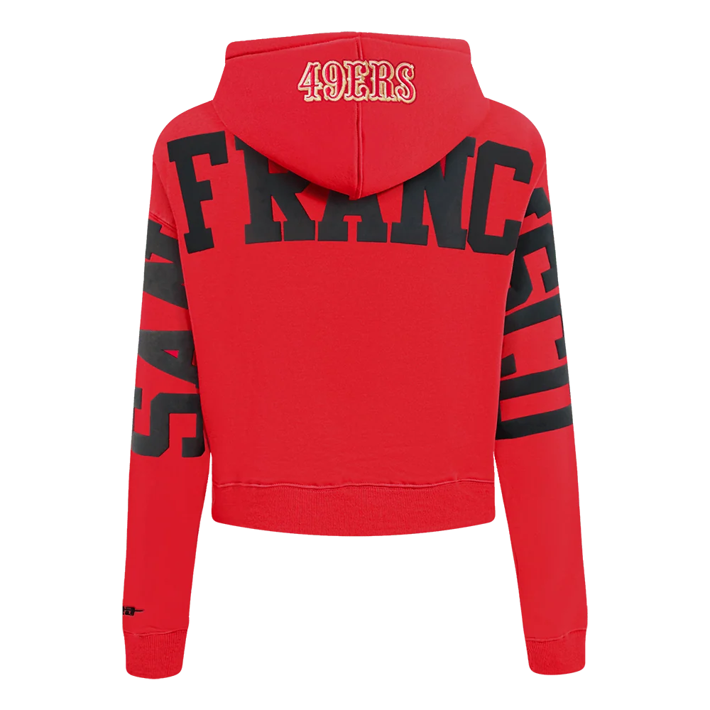 Pro Standard San Francisco 49ers Wingspan Women's Cropped Hoodie - Red (FS4C410462-RED)