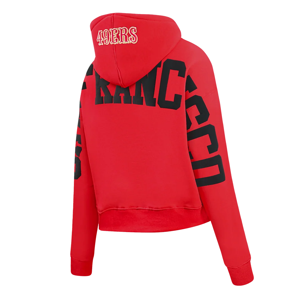 Pro Standard San Francisco 49ers Wingspan Women's Cropped Hoodie - Red (FS4C410462-RED)
