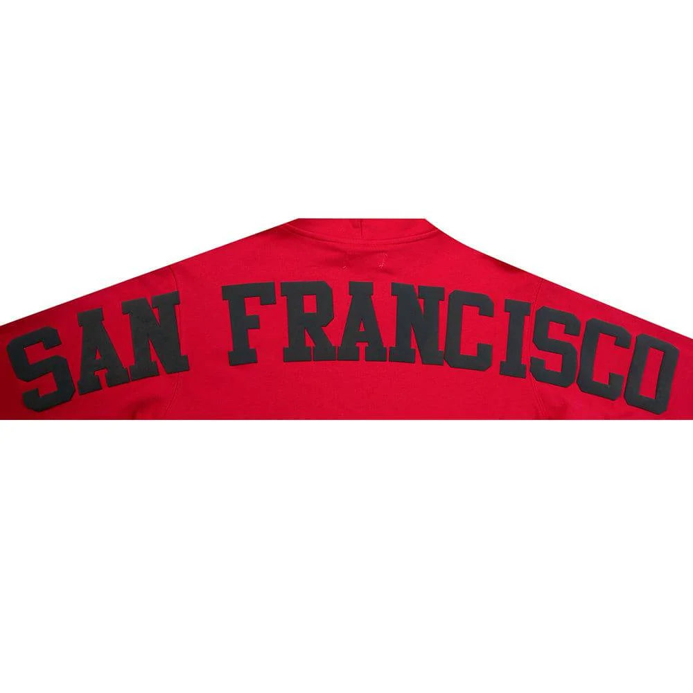Pro Standard San Francisco 49ers Wingspan Women's Cropped Hoodie - Red (FS4C410462-RED)