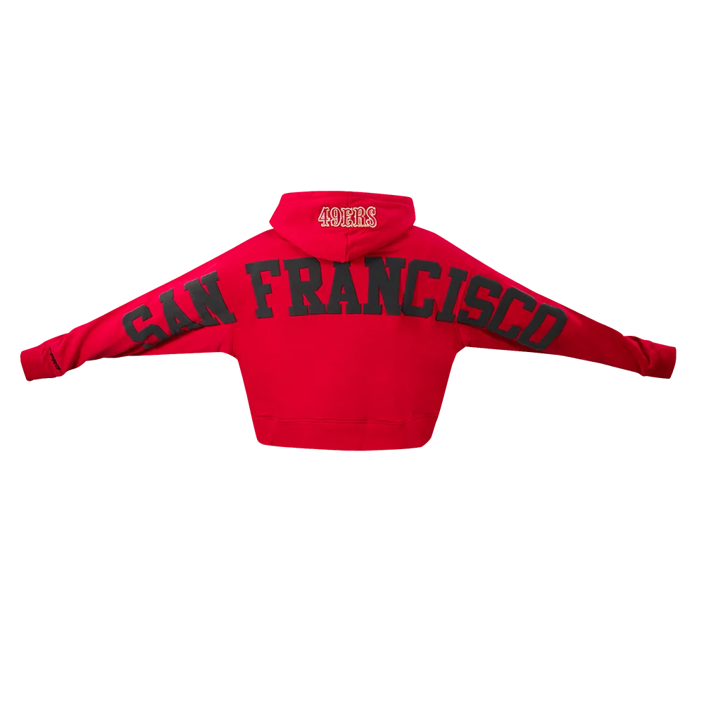Pro Standard San Francisco 49ers Wingspan Women's Cropped Hoodie - Red (FS4C410462-RED)