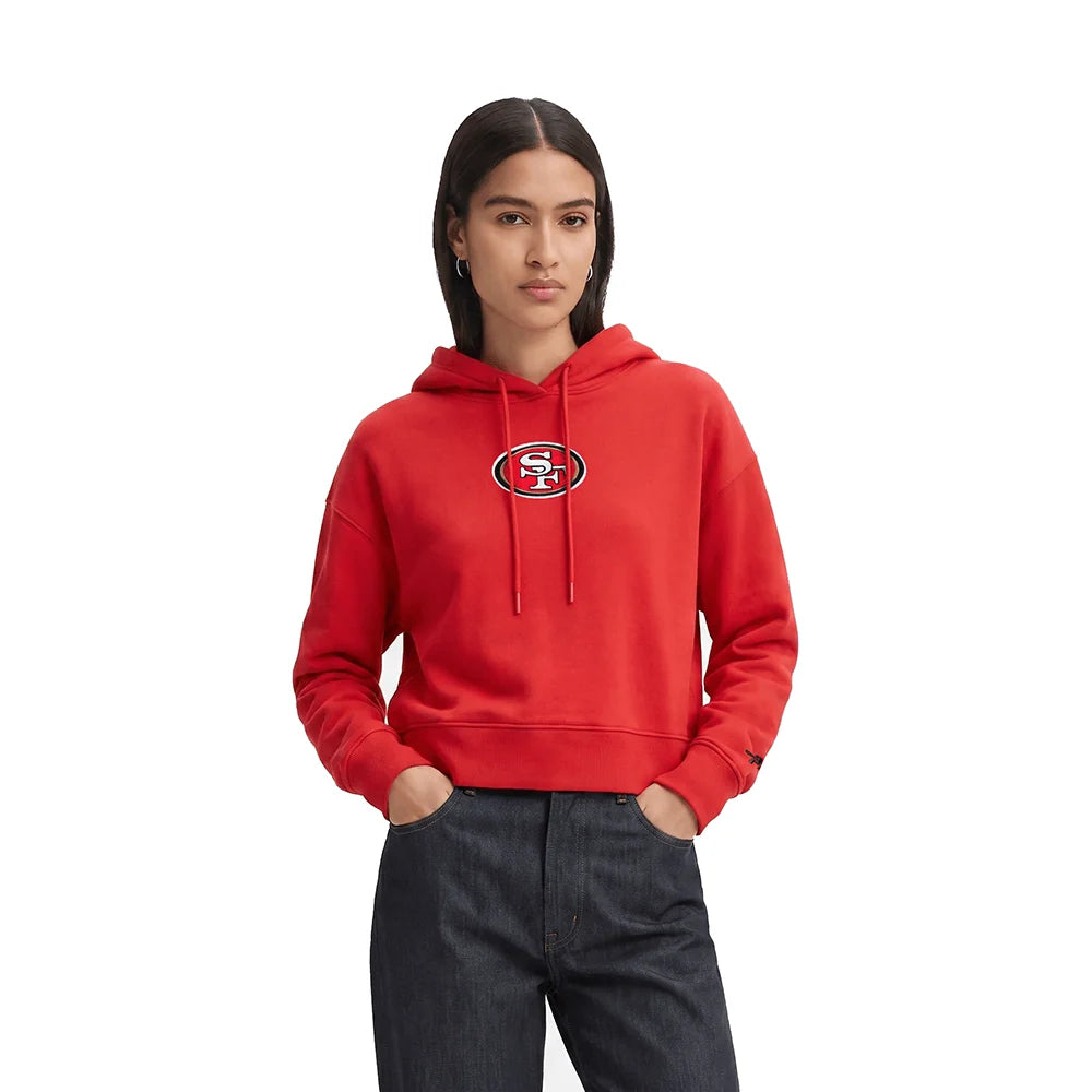 Pro Standard San Francisco 49ers Wingspan Women's Cropped Hoodie - Red (FS4C410462-RED)
