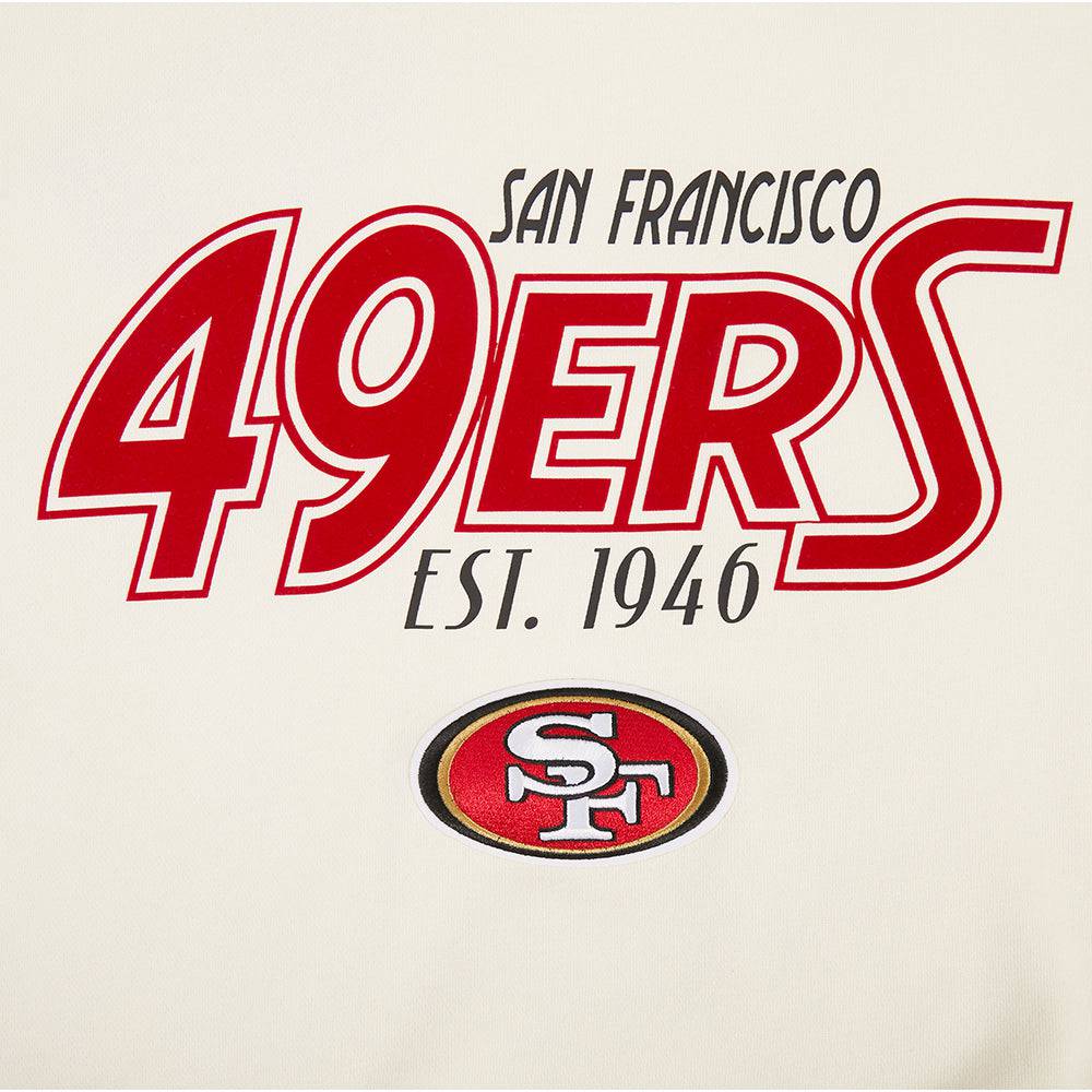 Pro Standard San Francisco 49ers Paradise Women's Cropped Hoodie - Eggshell (FS4C411527-EGG)