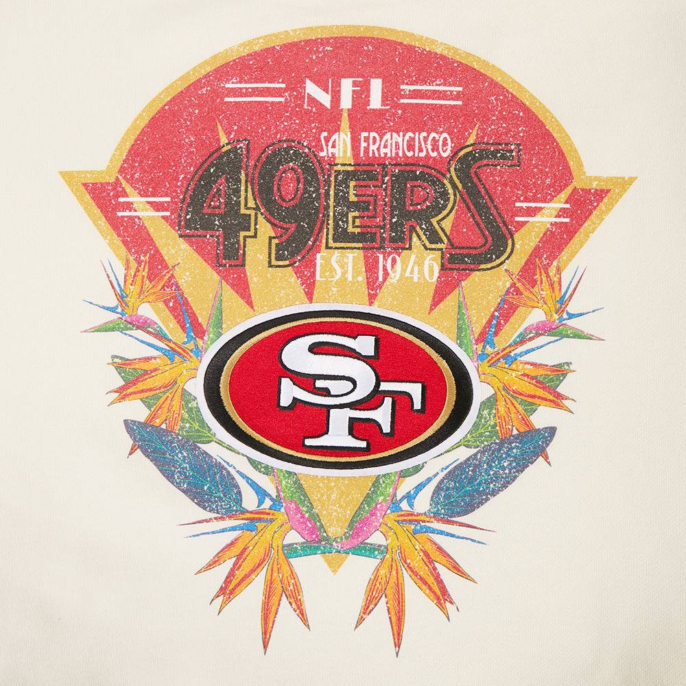 Pro Standard San Francisco 49ers Paradise Women's Cropped Hoodie - Eggshell (FS4C411527-EGG)
