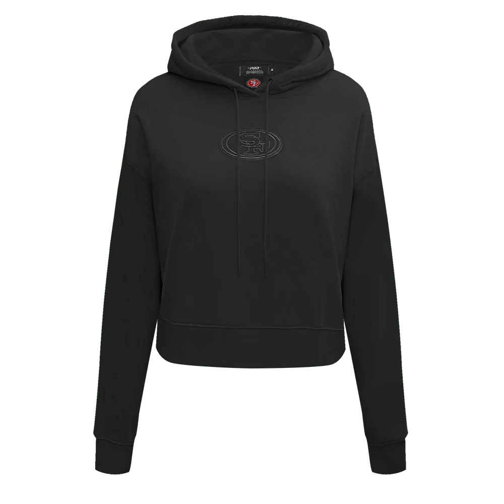 Pro Standard San Francisco 49ers Neutral Women's Cropped Hoodie - Black (FS4C44994-BLK)