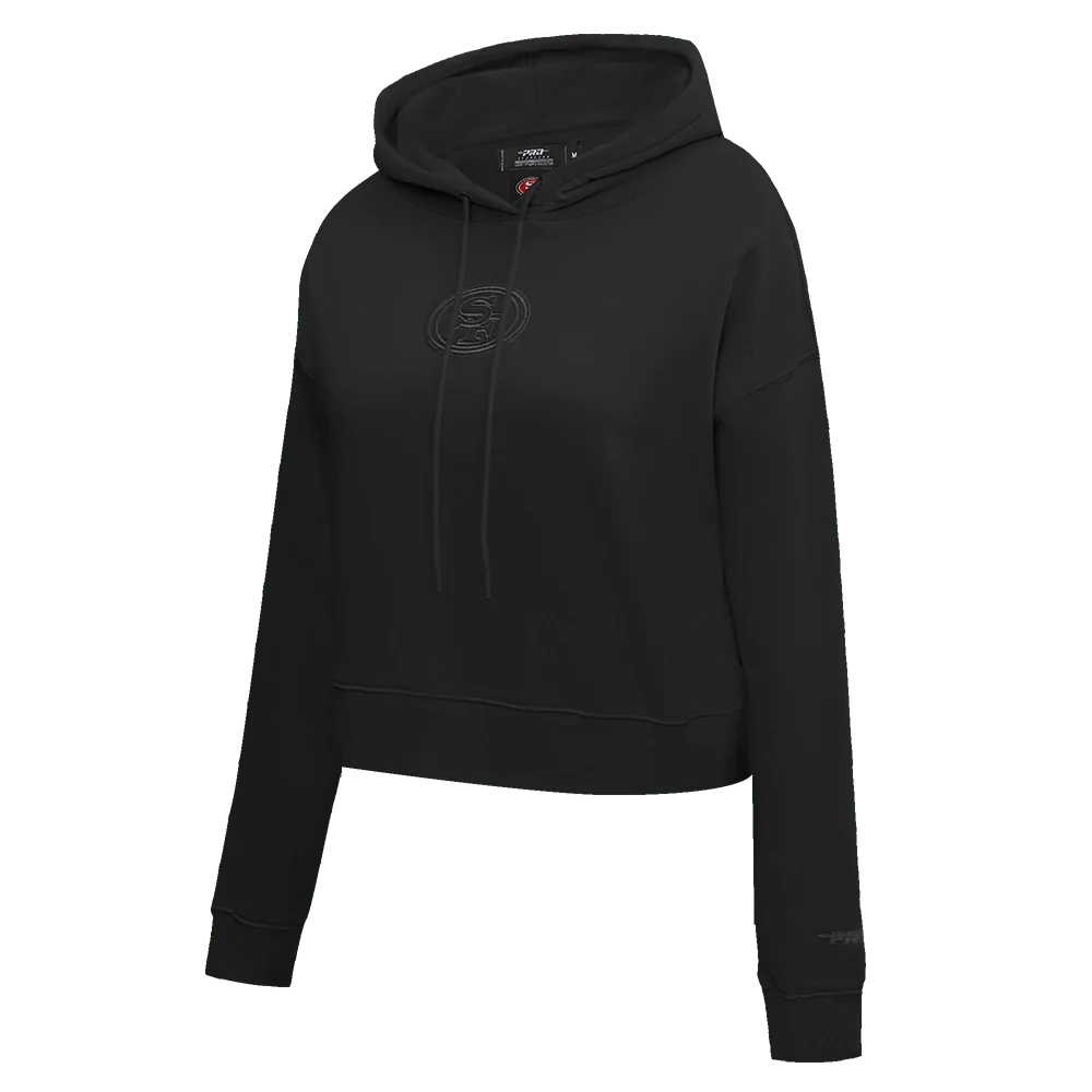 Pro Standard San Francisco 49ers Neutral Women's Cropped Hoodie - Black (FS4C44994-BLK)