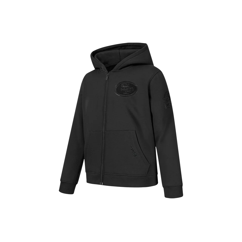 Pro Standard San Francisco 49ers Little Boy's Full Zip Hoodie - Triple Black (FS4L5410760-BLK)
