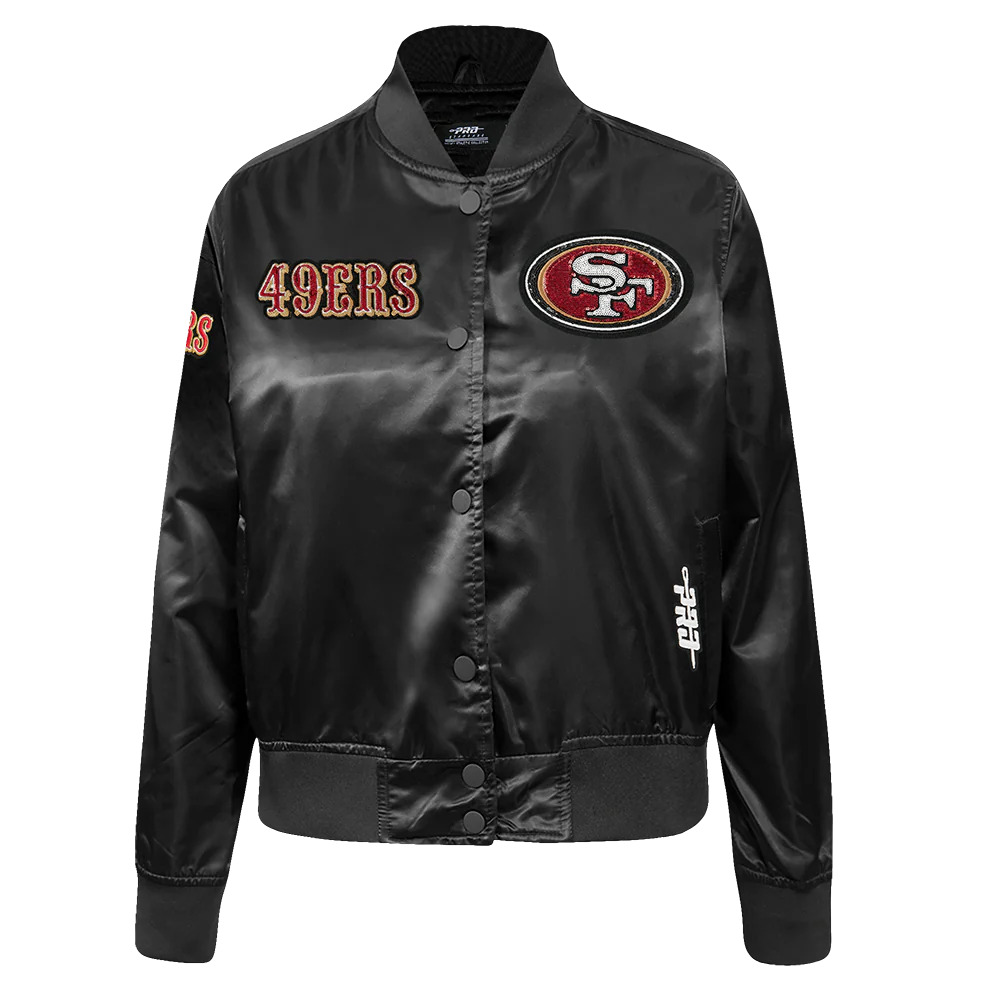 Pro Standard San Francisco 49ers Game Day Classics Women's Satin Jacket - Black (FS4U410544-BLK)