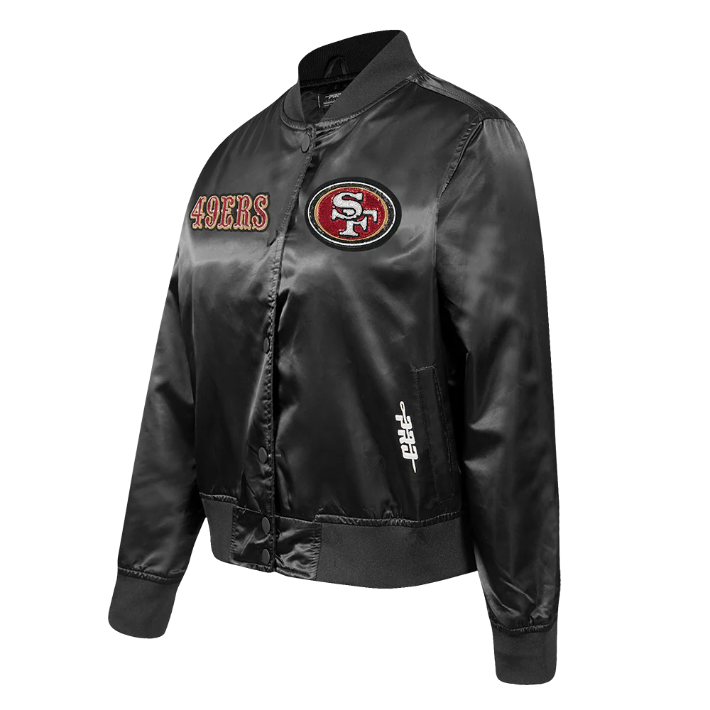 Pro Standard San Francisco 49ers Game Day Classics Women's Satin Jacket - Black (FS4U410544-BLK)
