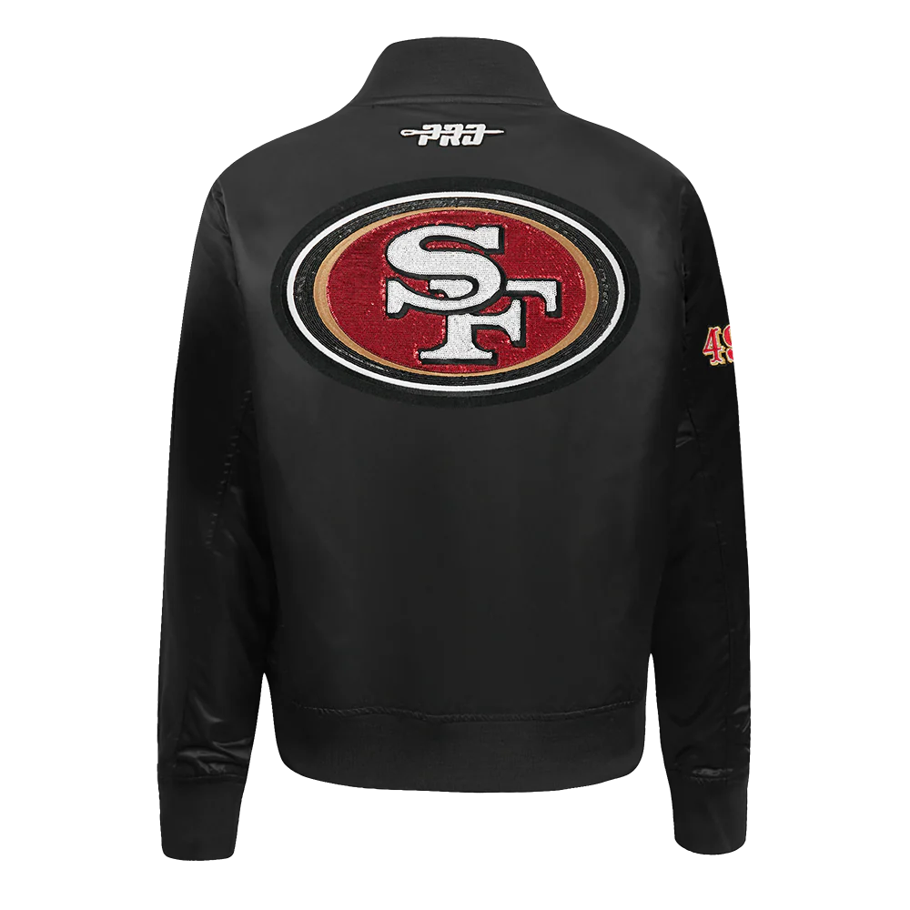 Pro Standard San Francisco 49ers Game Day Classics Women's Satin Jacket - Black (FS4U410544-BLK)