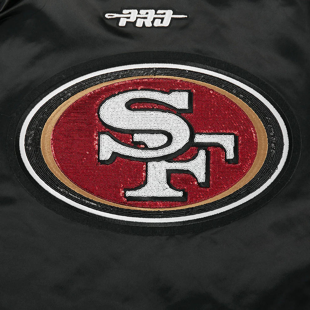 Pro Standard San Francisco 49ers Game Day Classics Women's Satin Jacket - Black (FS4U410544-BLK)