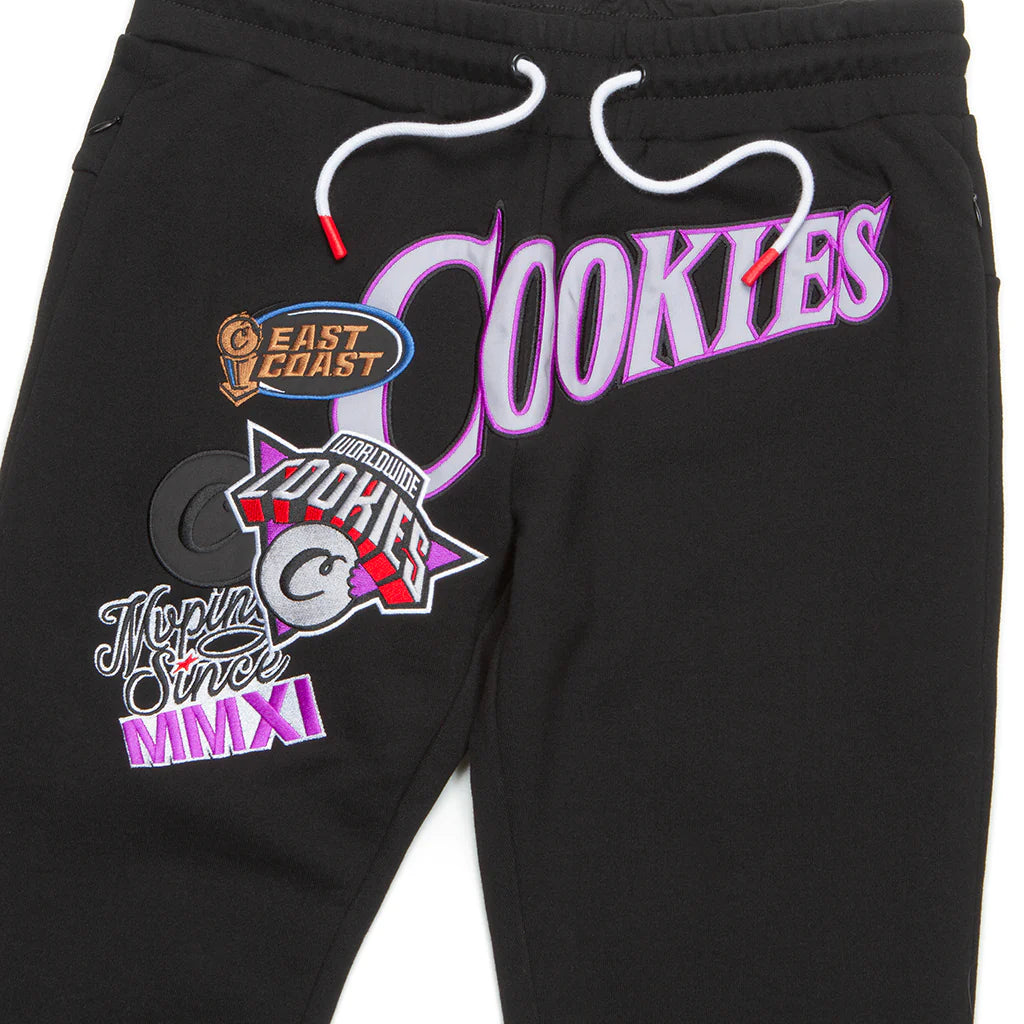 Cookies Full Clip Flare Black Sweatpants