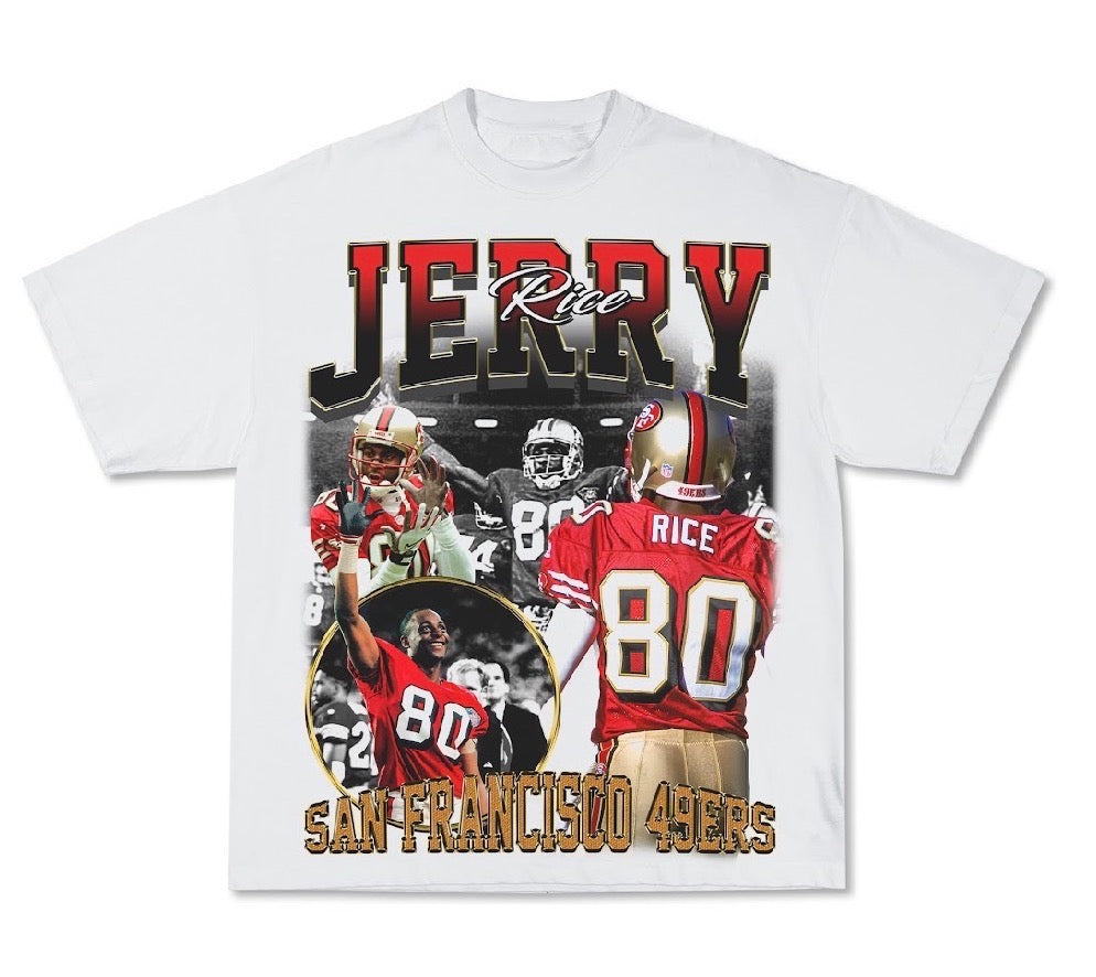 Vintage Demand "Jerry Rice" Collage Tee - White