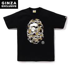 Black BAPE Ginza Store Exclusive Tee with iconic logo design for Fall/Winter 2024 collection