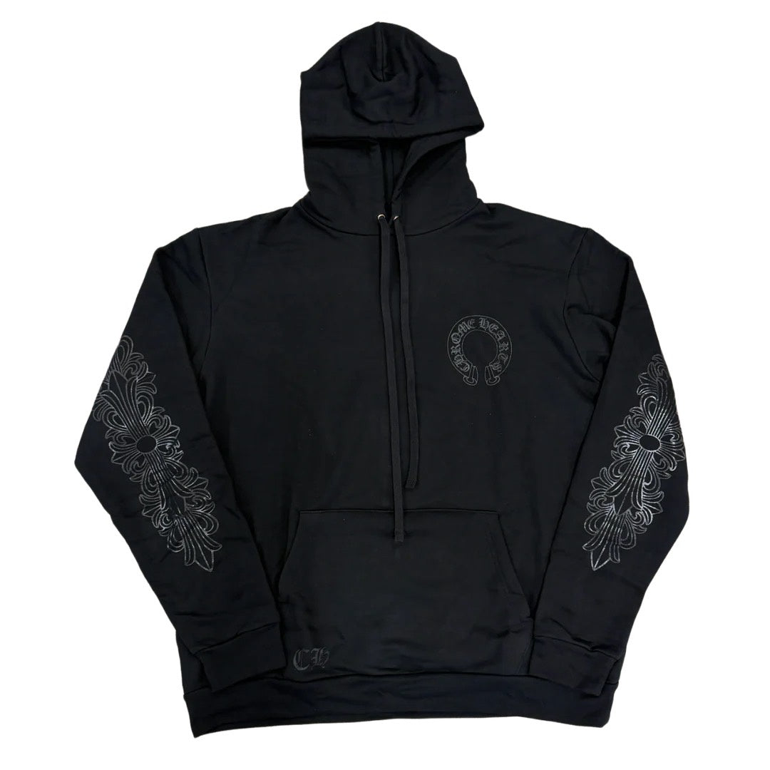 Chrome Hearts Online Exclusive Floral Pullover Hoodie - Black/Black