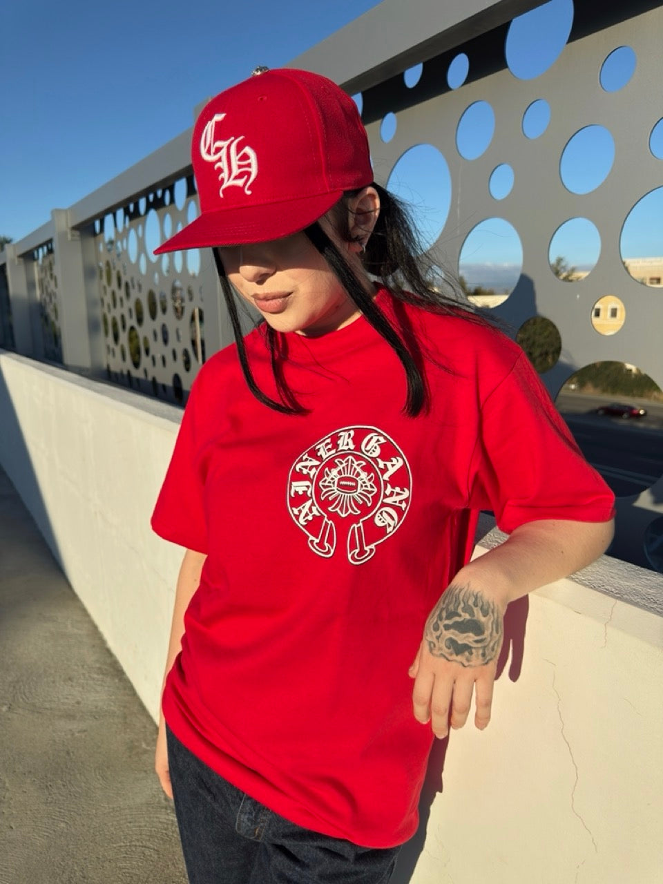 Niner Gang San Francisco Old English Tee - Red/White