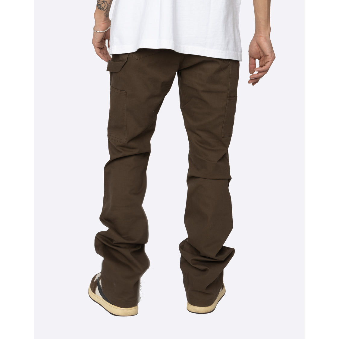 Stylish EPTM Brown NU Carpenter Pants (EP10287) made of durable fabric and featuring versatile design