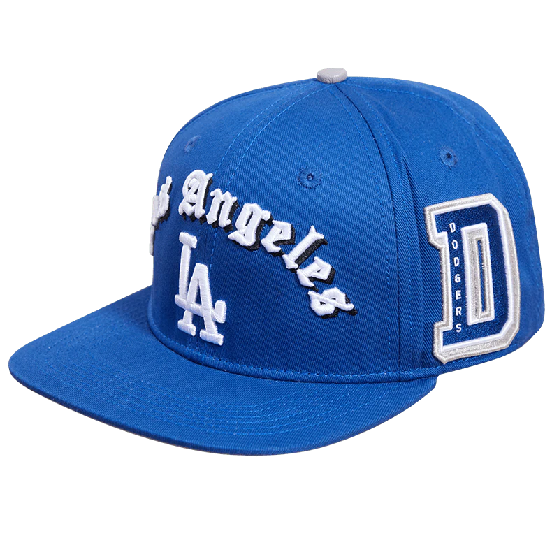 Vintage-inspired snapback hat with classic Dodgers design