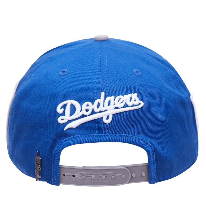 Classic Dodgers snapback featuring old English font in blue