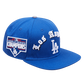 Pro Standard snapback with Dodgers old English logo in blue and white