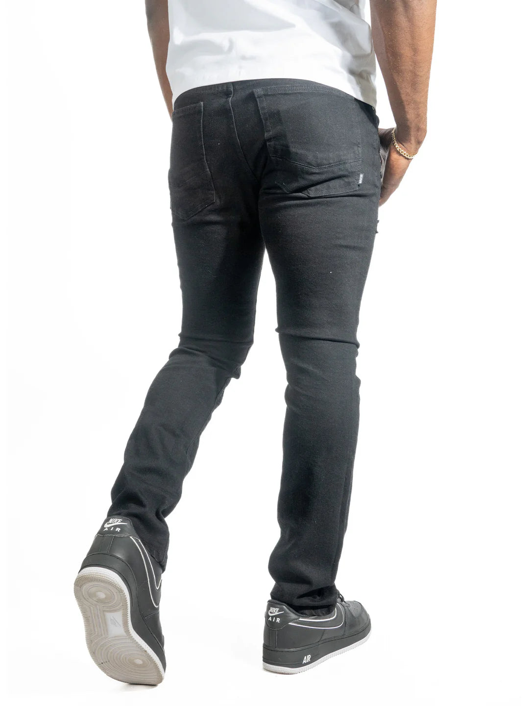 Makobi Bionco Jet Black Ripped Denim Jeans (M1753)