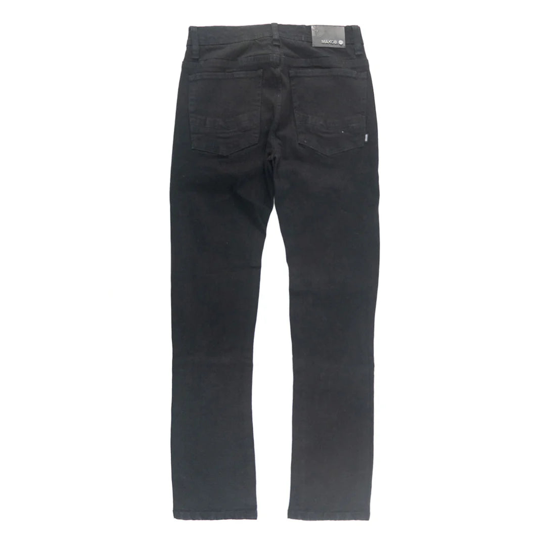 Makobi Bionco Jet Black Ripped Denim Jeans (M1753)